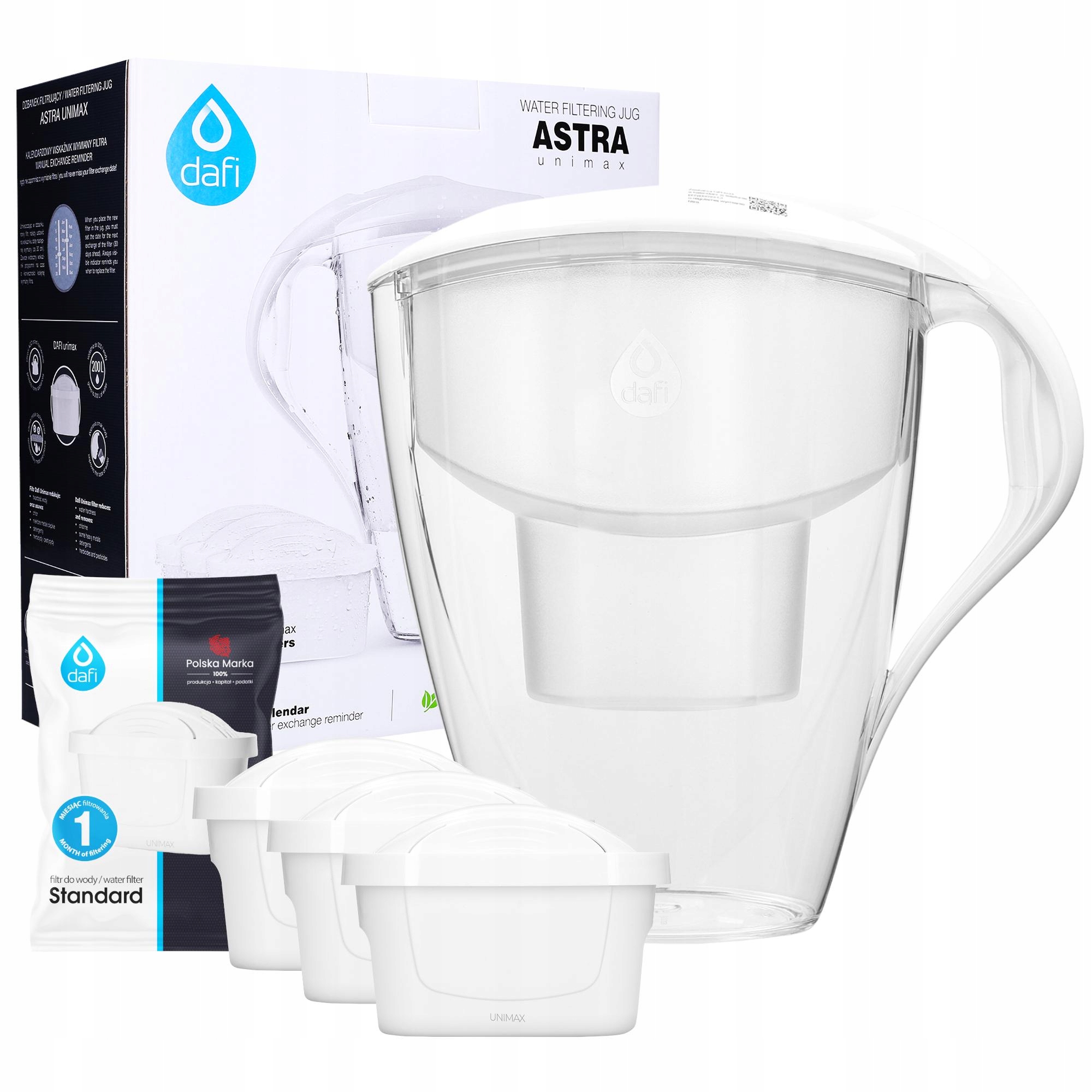 Filtračná kanvica DAFI ASTRA UNIMAX 3l biela + 3 filtre Dafi 3l biela